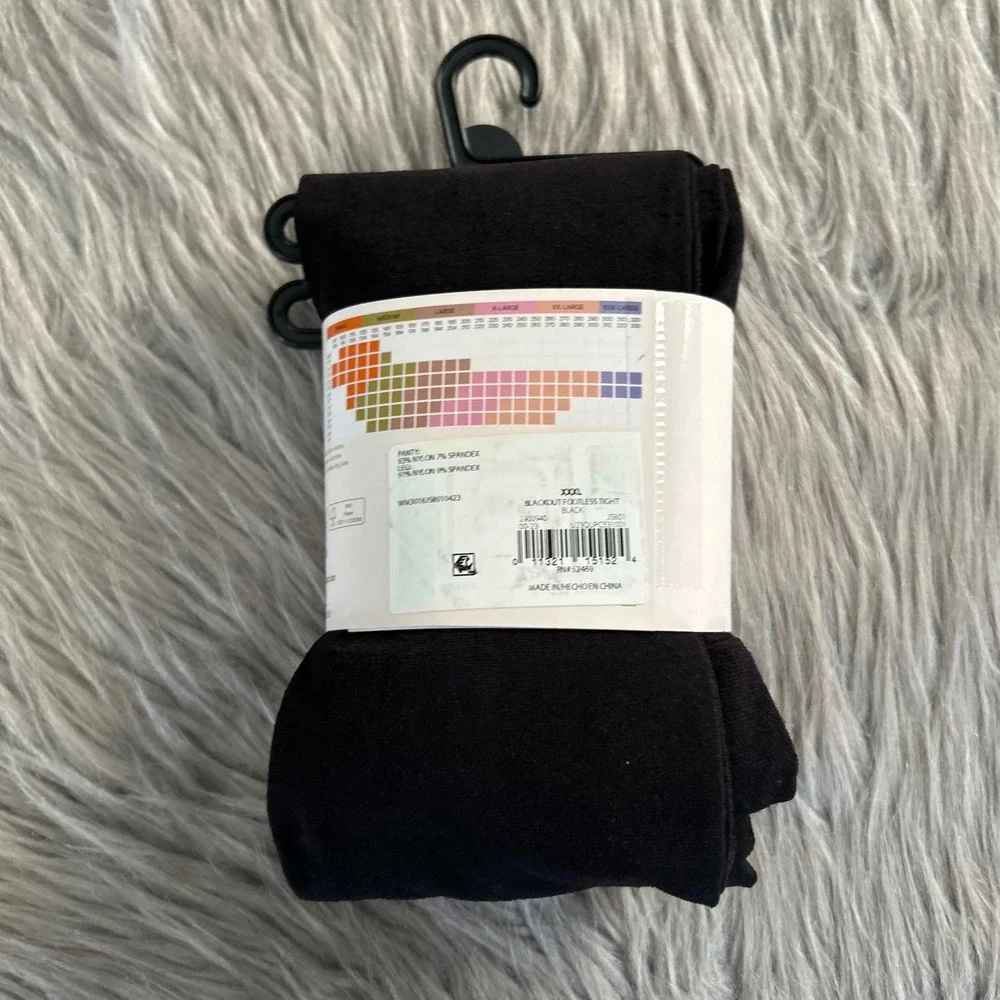 Joyspun Control Top Tights Womens Size XXXL Black Footless 120 Denier